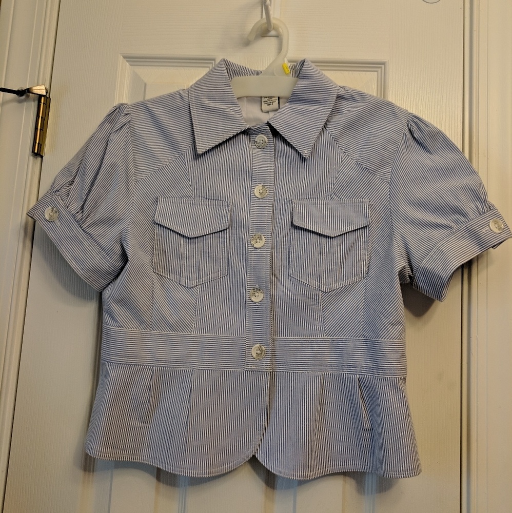 Jennifer & Grace Button Down Short Sleeve Blazer - Picture 3 of 8